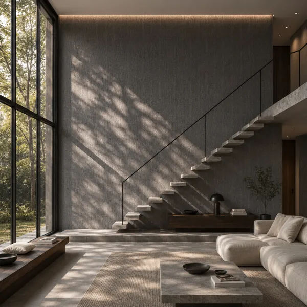 Dark Charcoal Granular Concrete Texture back