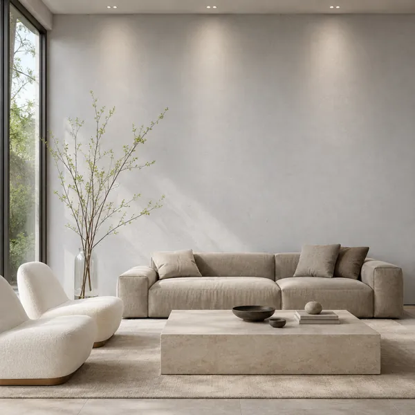 Soft Chalk White Fine Grain Plaster Texture back