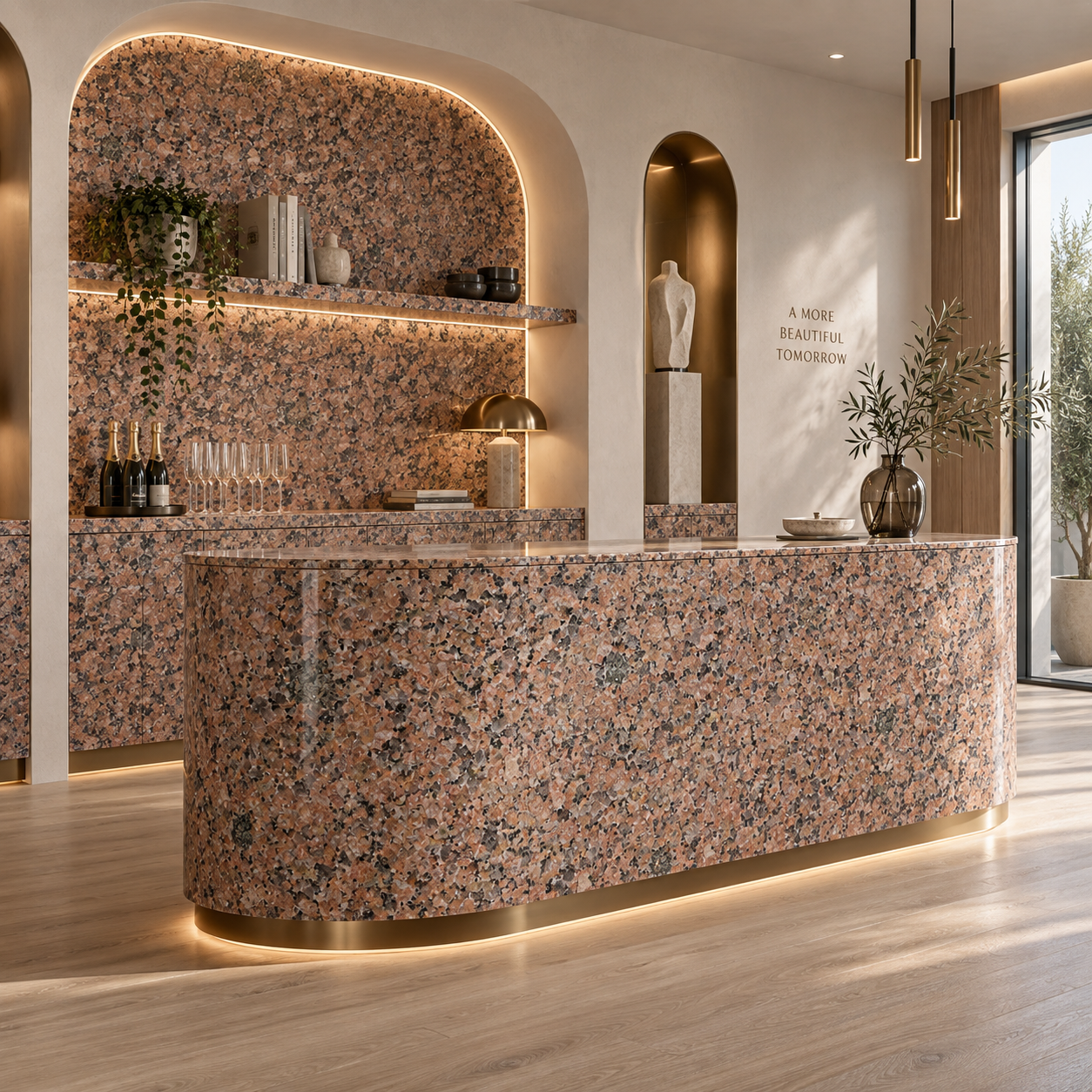 Warm Pink Speckled Crystal Marble Texture 2