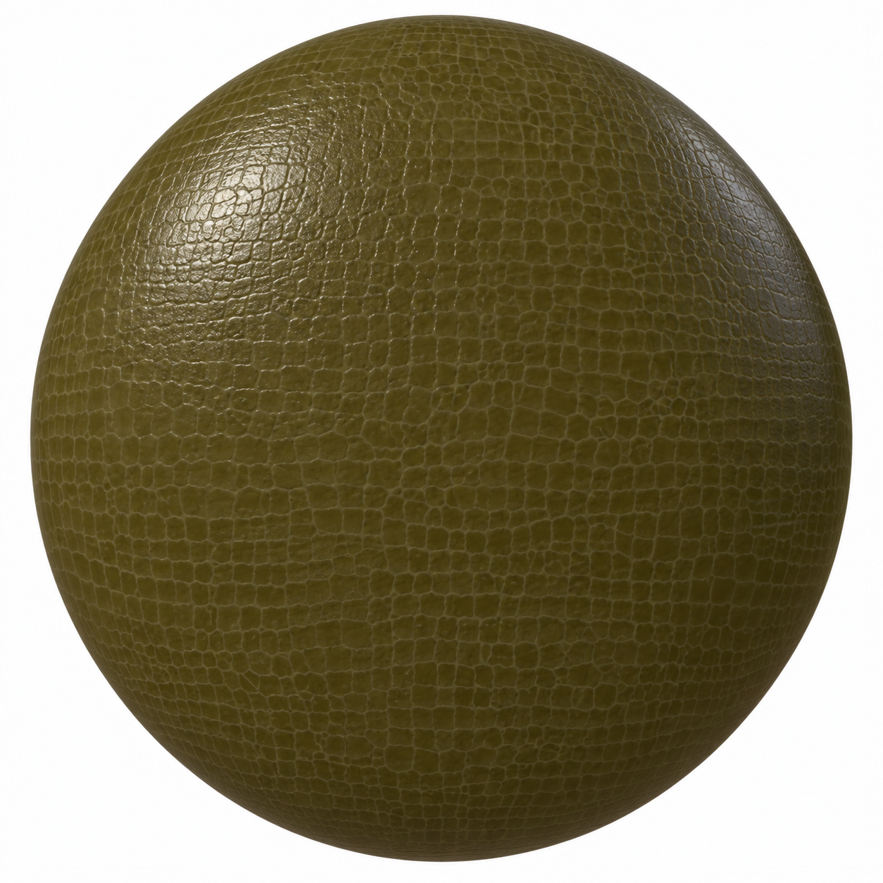 Olive Green Crocodile Grain Leather Texture