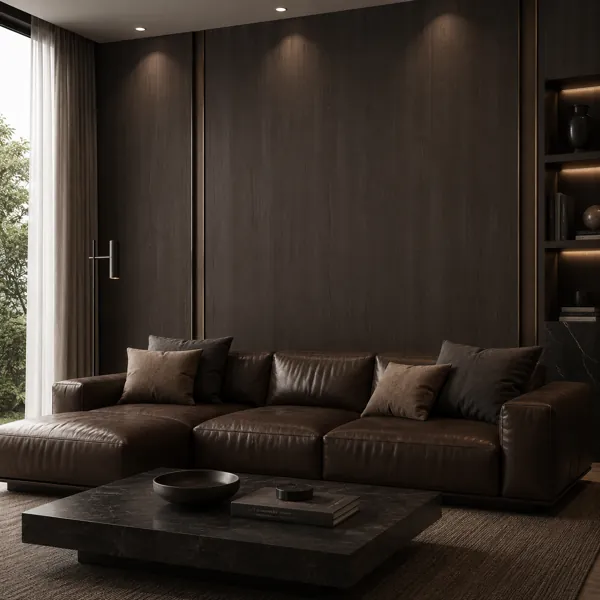 Narrow Linear Grain Dark Brown Wood Texture back