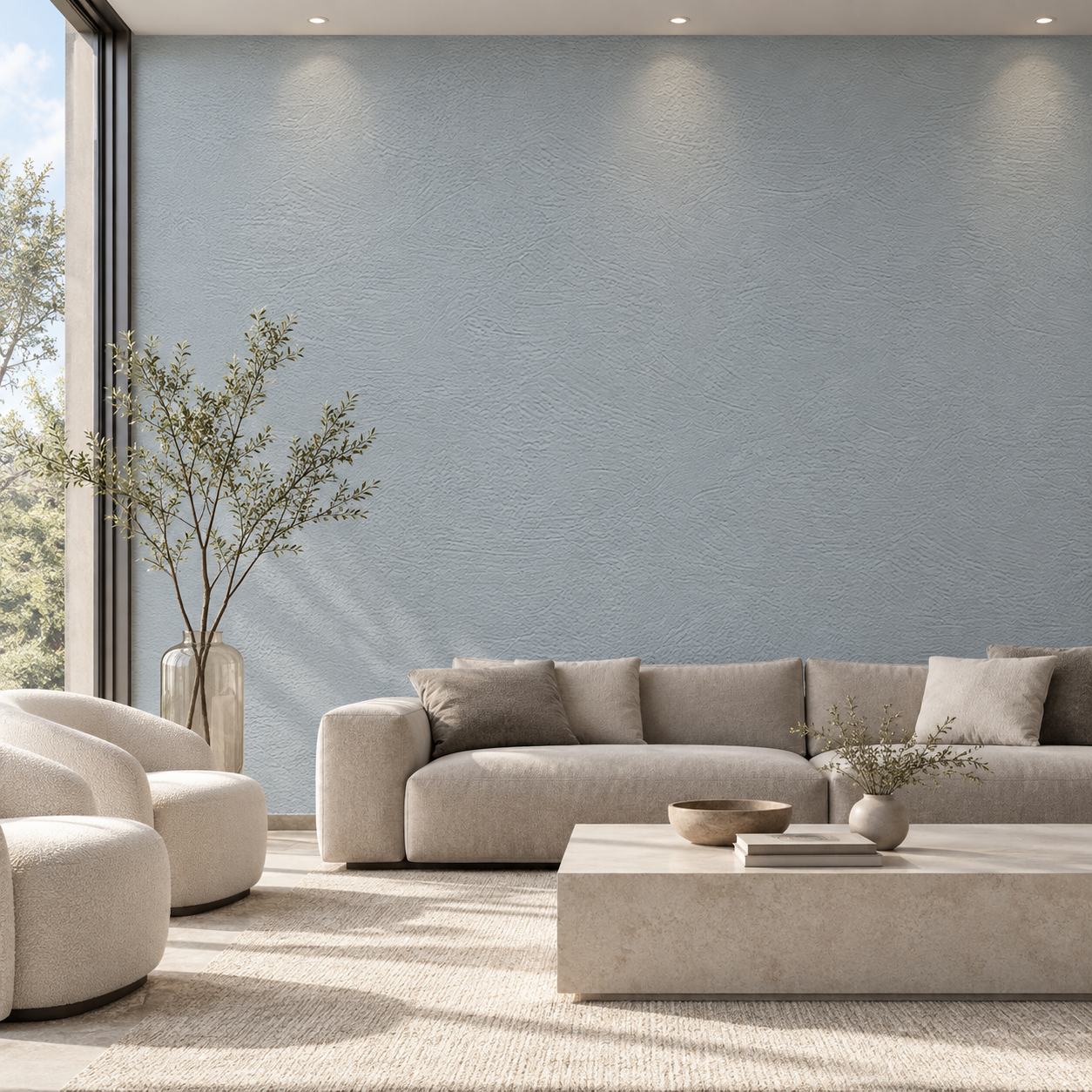 Cool Blue Gray Fine Swirl Plaster Texture 2