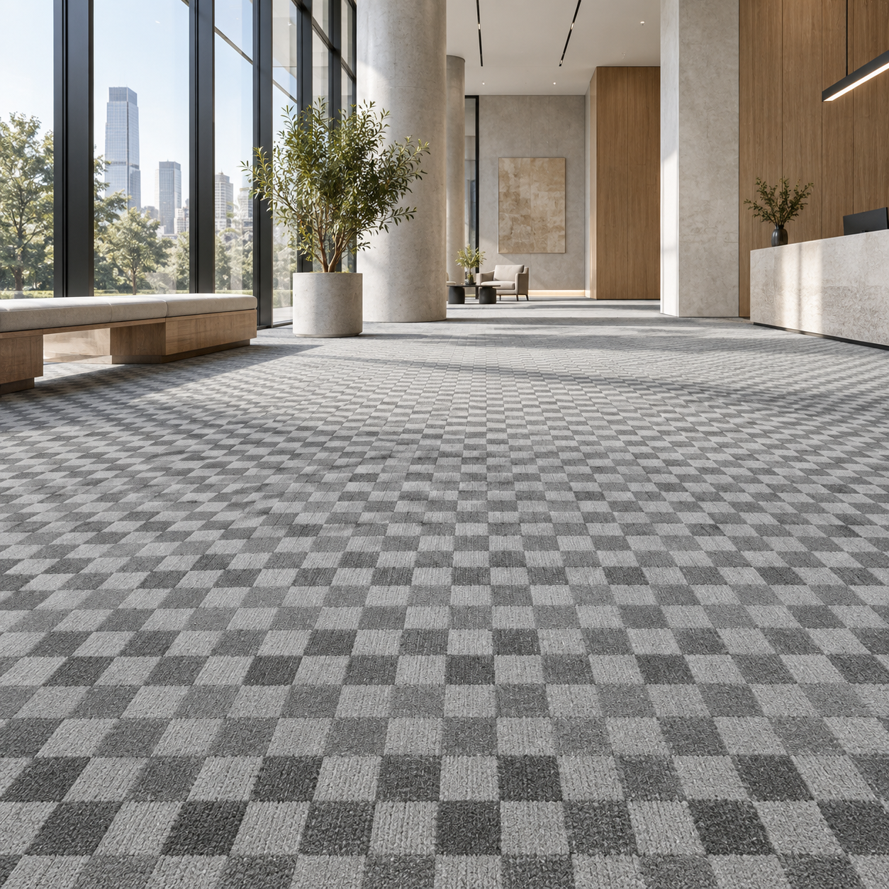 Light Dark Grey Checkerboard Carpet Texture 2