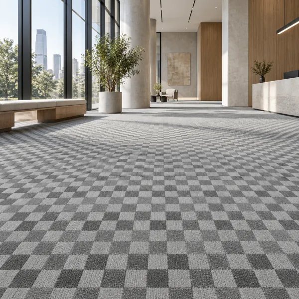 Light Dark Grey Checkerboard Carpet Texture back