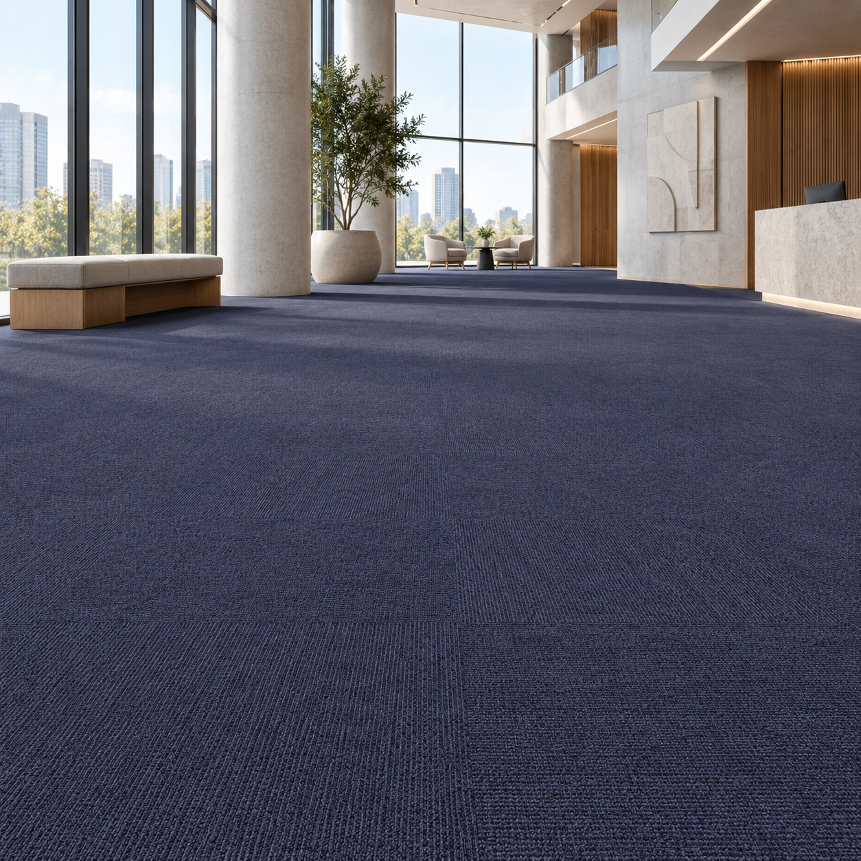 Deep Navy Checkerboard Carpet Tile Texture 2