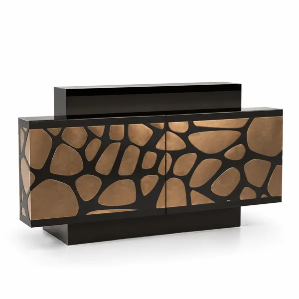 Black and Bronze Geometric Office Credenza 3D Model