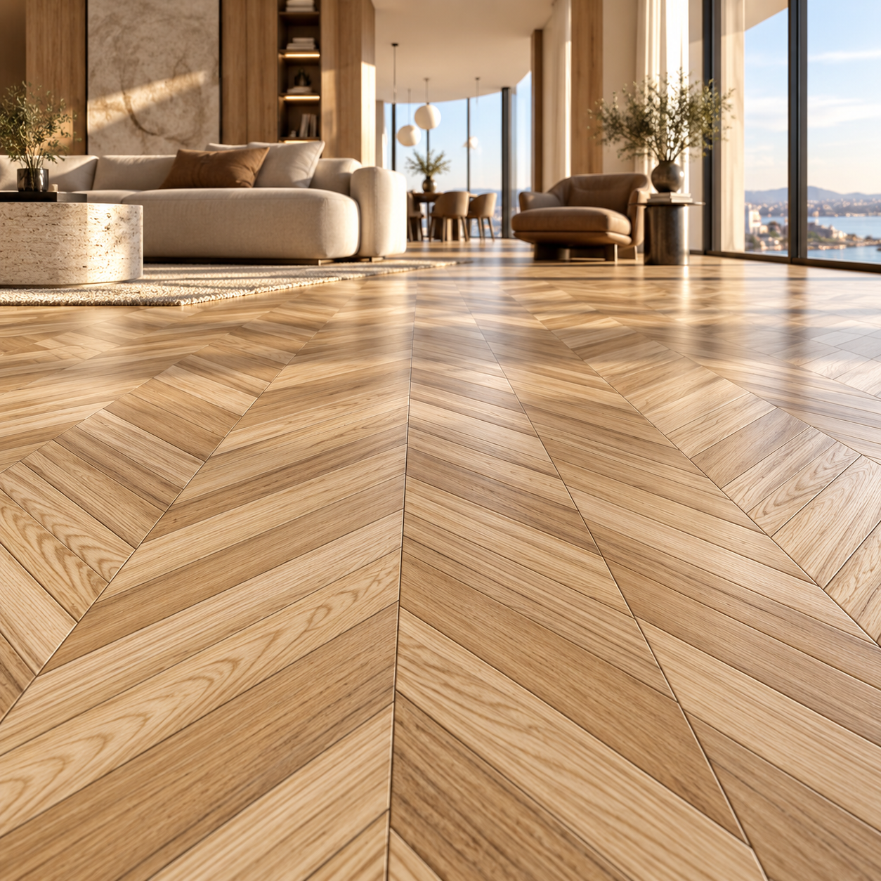 Light Natural Oak Chevron Parquet Texture 2