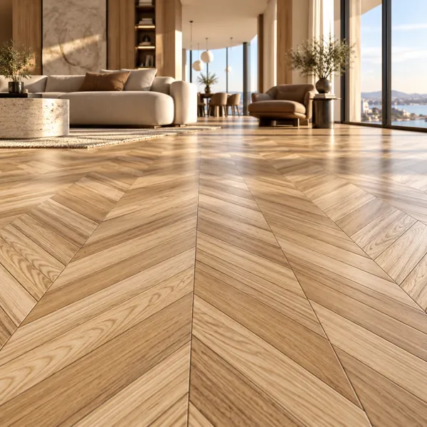 Light Natural Oak Chevron Parquet Texture back