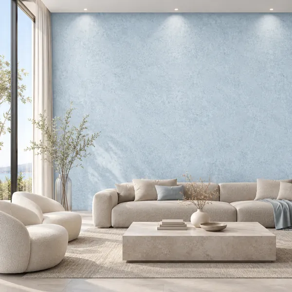 Pale Blue Fine Grain Mottled Plaster Texture back