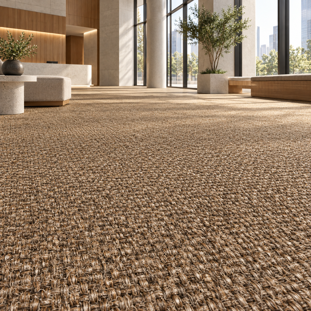 Dark Brown Rustic Coarse Weave Carpet Texture 2
