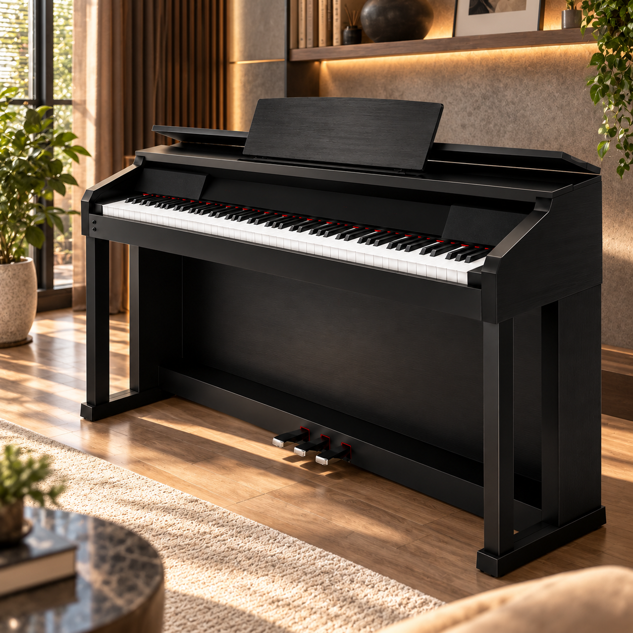 Modern Black Digital Piano 3D Model 4