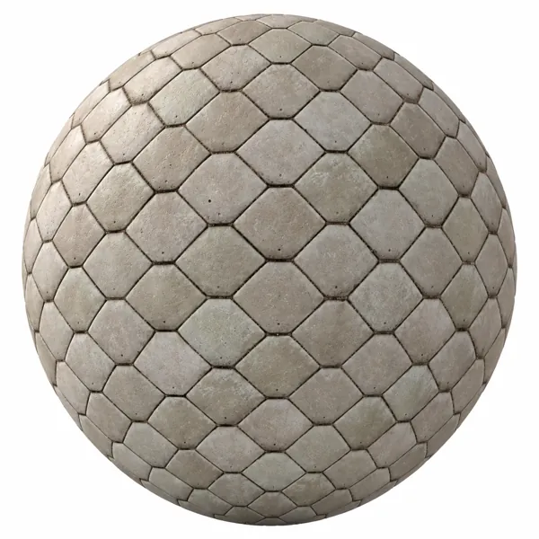 Warm Beige Diamond Grid Stone Paver Texture