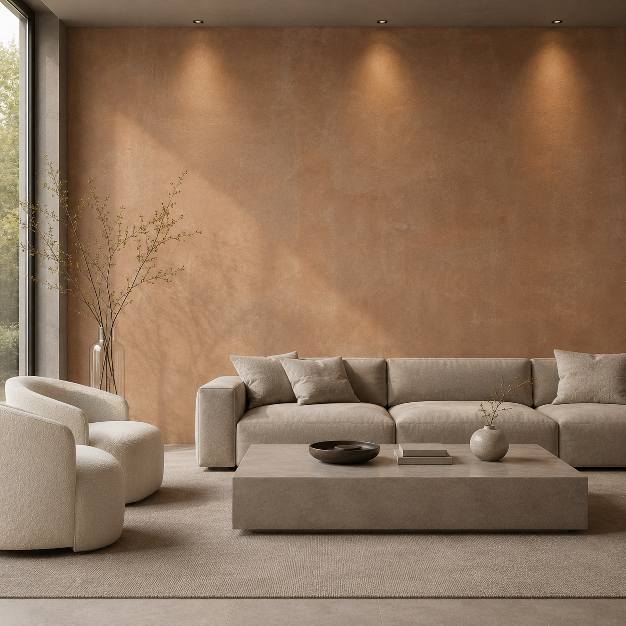 Warm Terracotta Brown Fine Troweled Plaster Texture 2