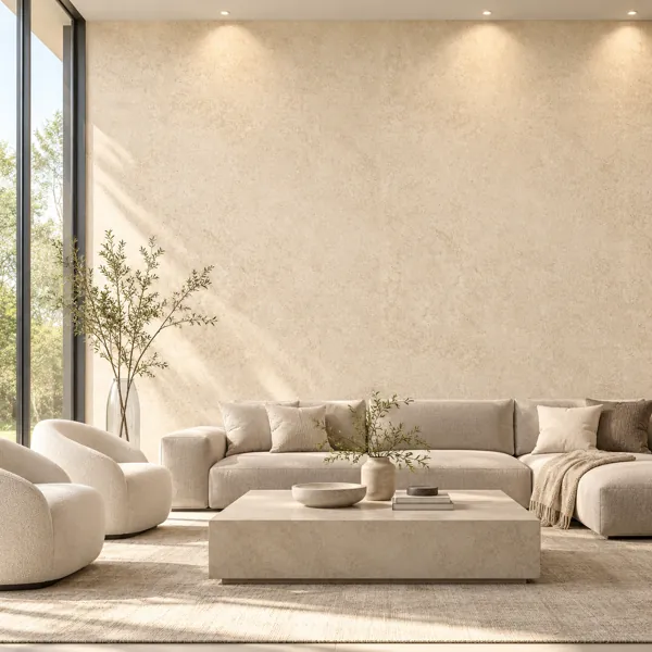 Warm Ivory Fine Grain Mottled Plaster Texture back