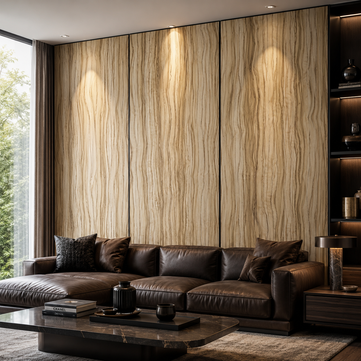 Warm Golden Wavy Grain Wood Texture 2
