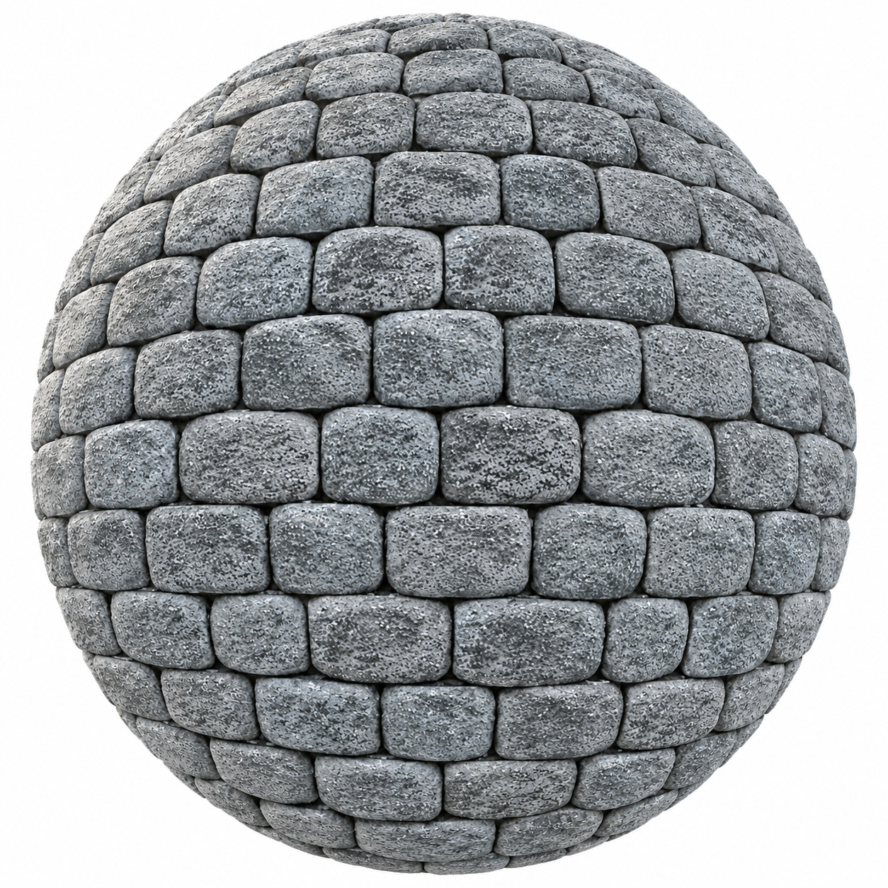 Cool Blue Gray Rounded Rough Stone Block Wall Texture