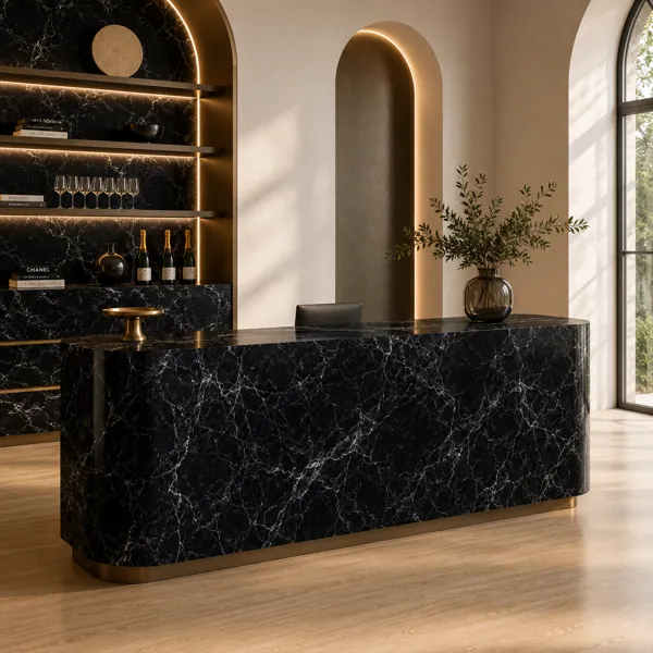 Black Marble – Fine Silver White Spiderweb Veins back