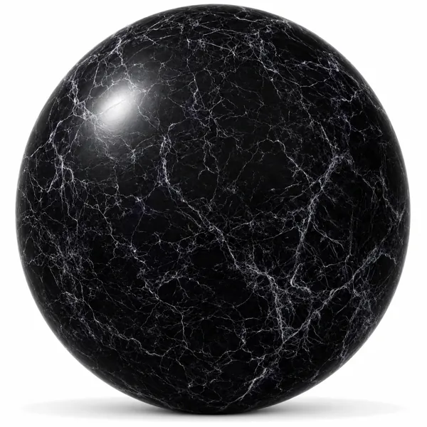 Black Marble – Fine Silver White Spiderweb Veins