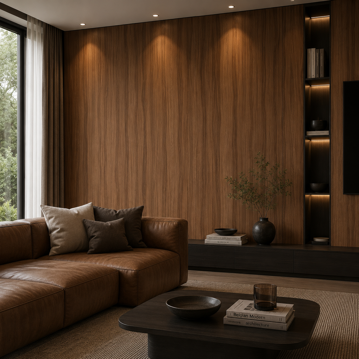 Deep Mocha Brown Wood Texture – Vertical Ribbon Grain Texture 2