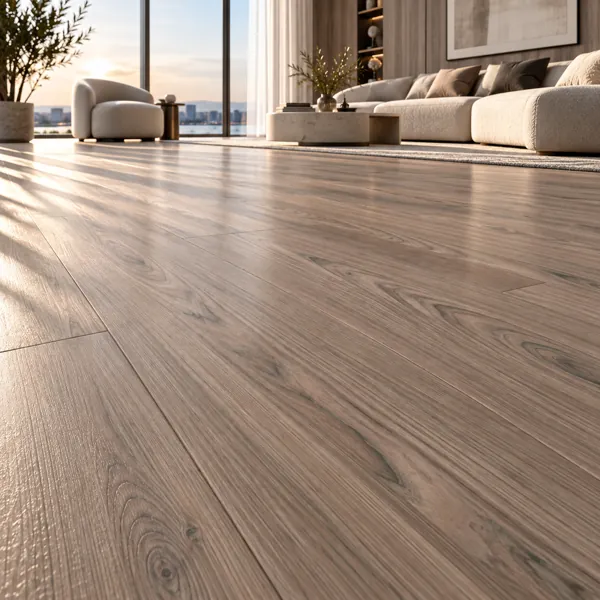 Muted Taupe Brown Linear Grain Parquet Texture back