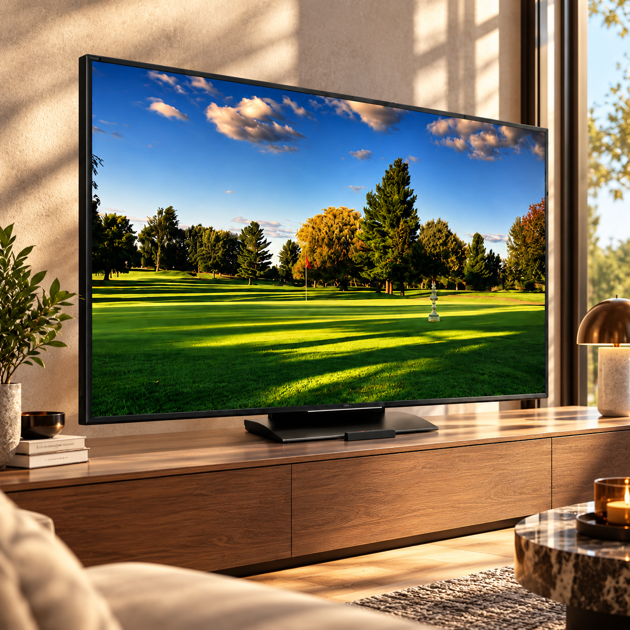 Central Pedestal Wide Screen TV 3D Model 2