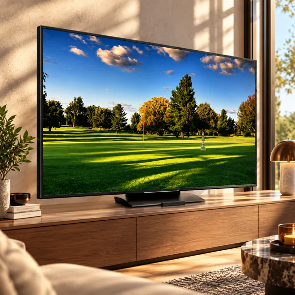 Central Pedestal Wide Screen TV 3D Model back