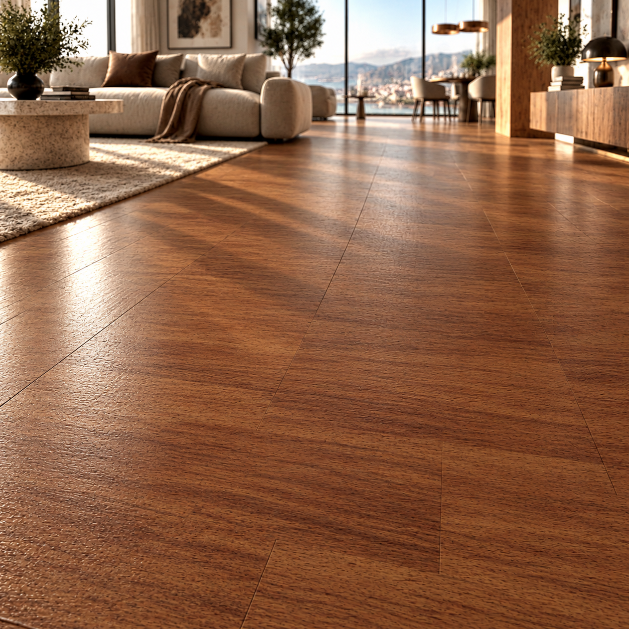 Warm Reddish Brown Fine Grain Parquet Texture 2