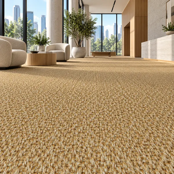 Golden Tan Vertical Rib Woven Carpet Texture back