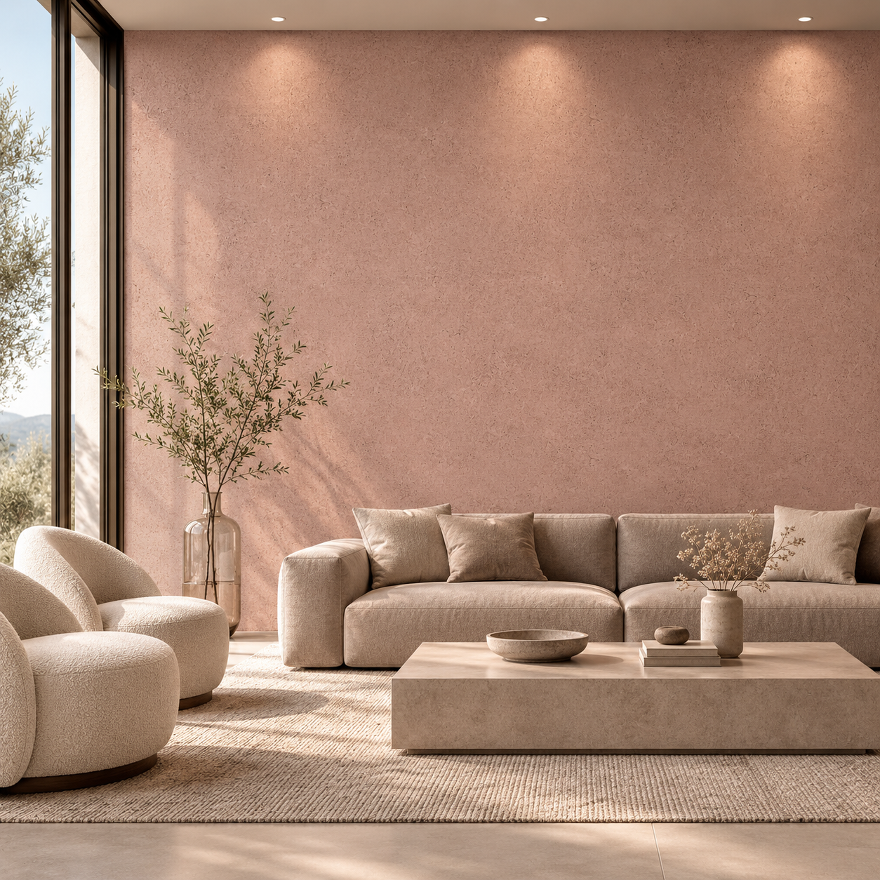 Dusty Rose Beige Fine Grain Plaster Texture 2