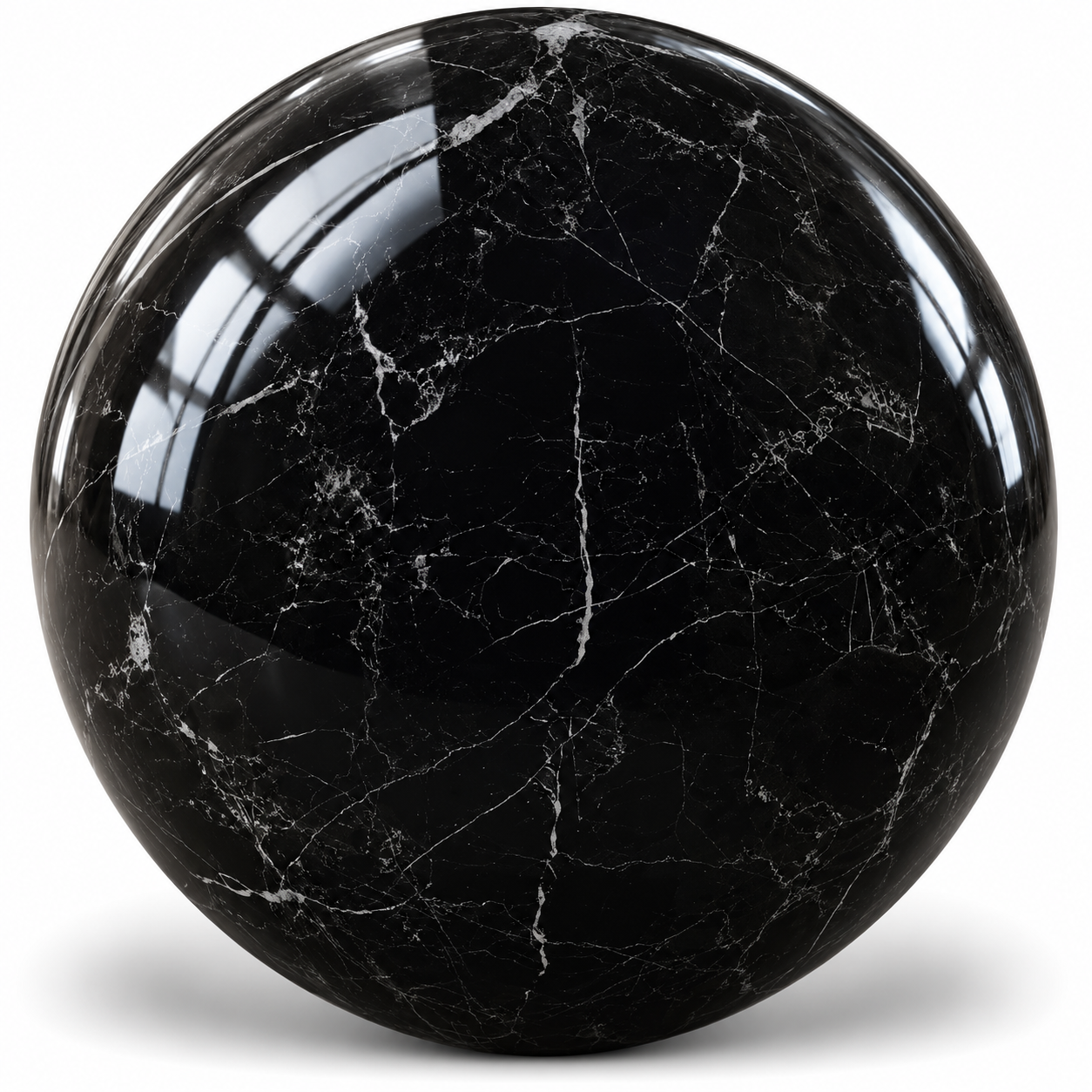 Deep Black Fine White Vein Marble Effect Ceramic Texture 1