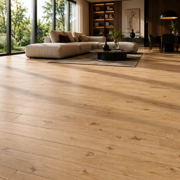 Warm Honey Knotty Wood Plank Parquet back