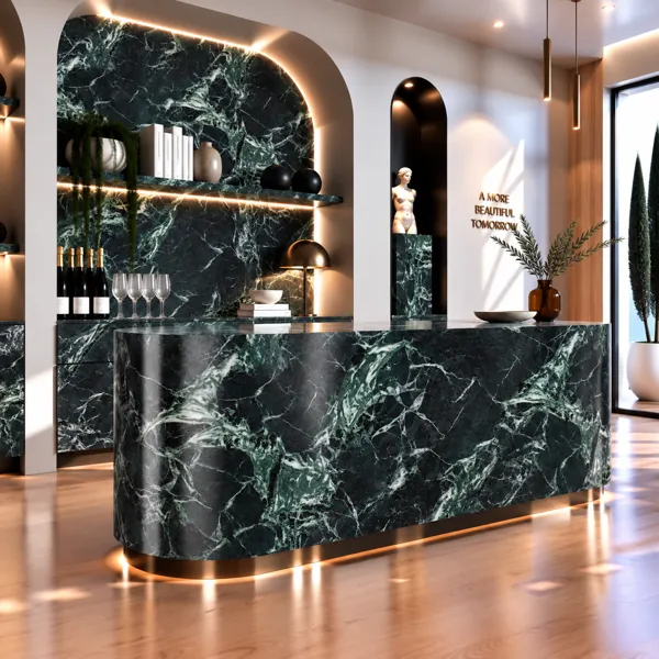 Dark Emerald White Veined Marble Texture back