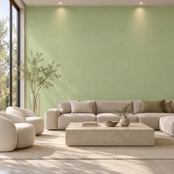 Soft Sage Green Fine Trowel Plaster Texture back