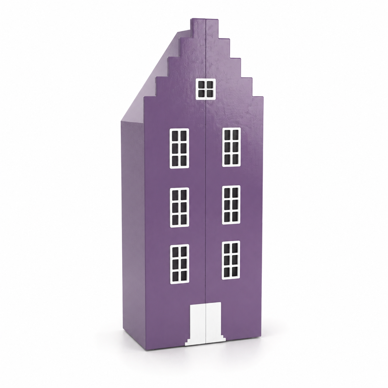 Purple Stepped-Gable House Wardrobe 3D Model 1