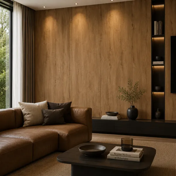 Warm Rustic Brown Wood Texture – Vertical Knot Grain Texture back