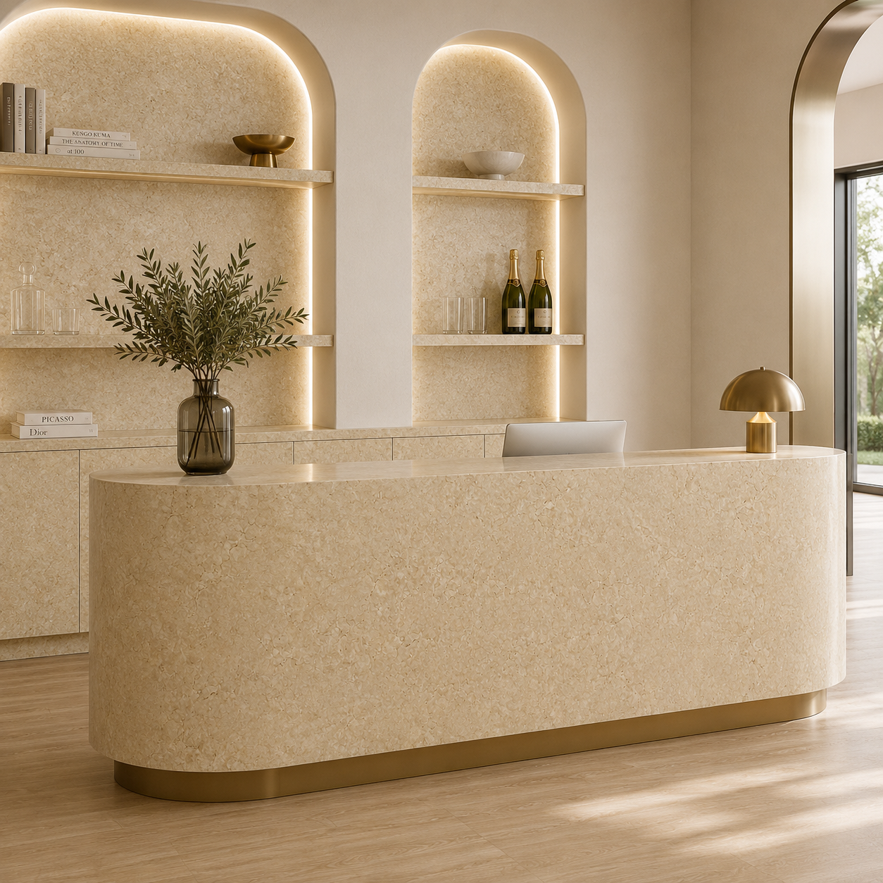 Warm Beige Marble Texture – Fine Crackle Veining 2