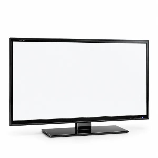 Black TV with Glossy Pedestal Base 3D Model
