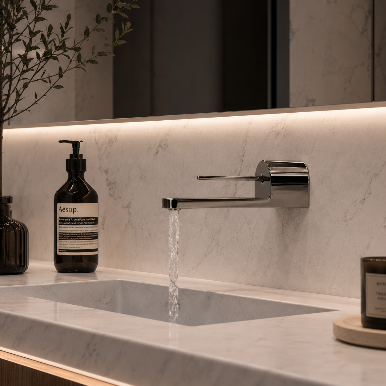 Gunmetal Curved Faucet Set – Slim Pin Lever 3D Model 2