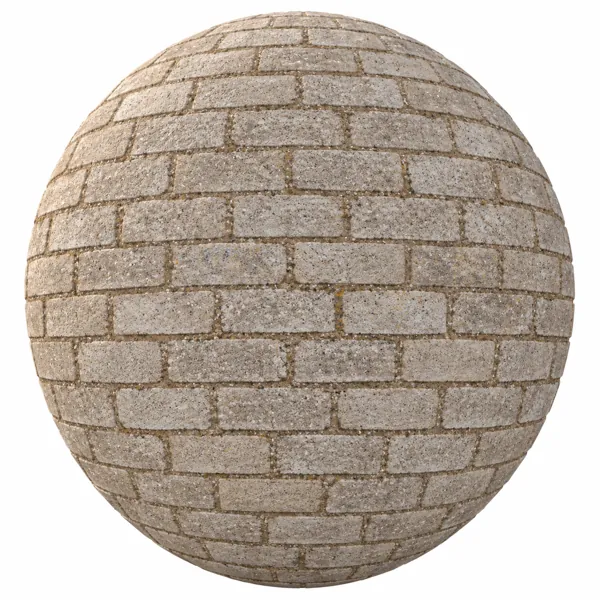 Weathered Sand Beige Running Bond Stone Brick Texture