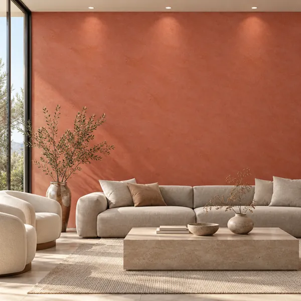 Muted Terracotta Soft Trowel Plaster Texture back