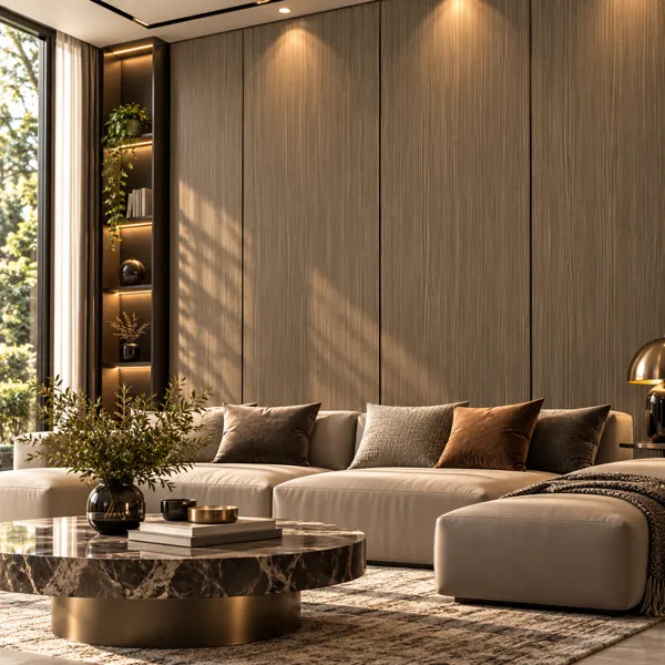 Smoky Walnut Brown Fine Vertical Linear Grain Wood Texture back