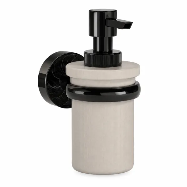 Black & Beige Wall Soap Dispenser – Round Mount 3D Model