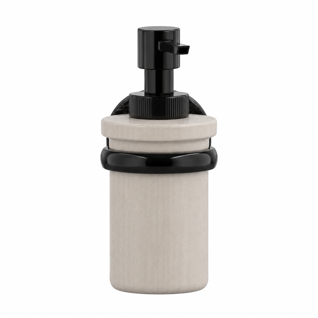 Black & Beige Wall Soap Dispenser – Round Mount 3D Model 3