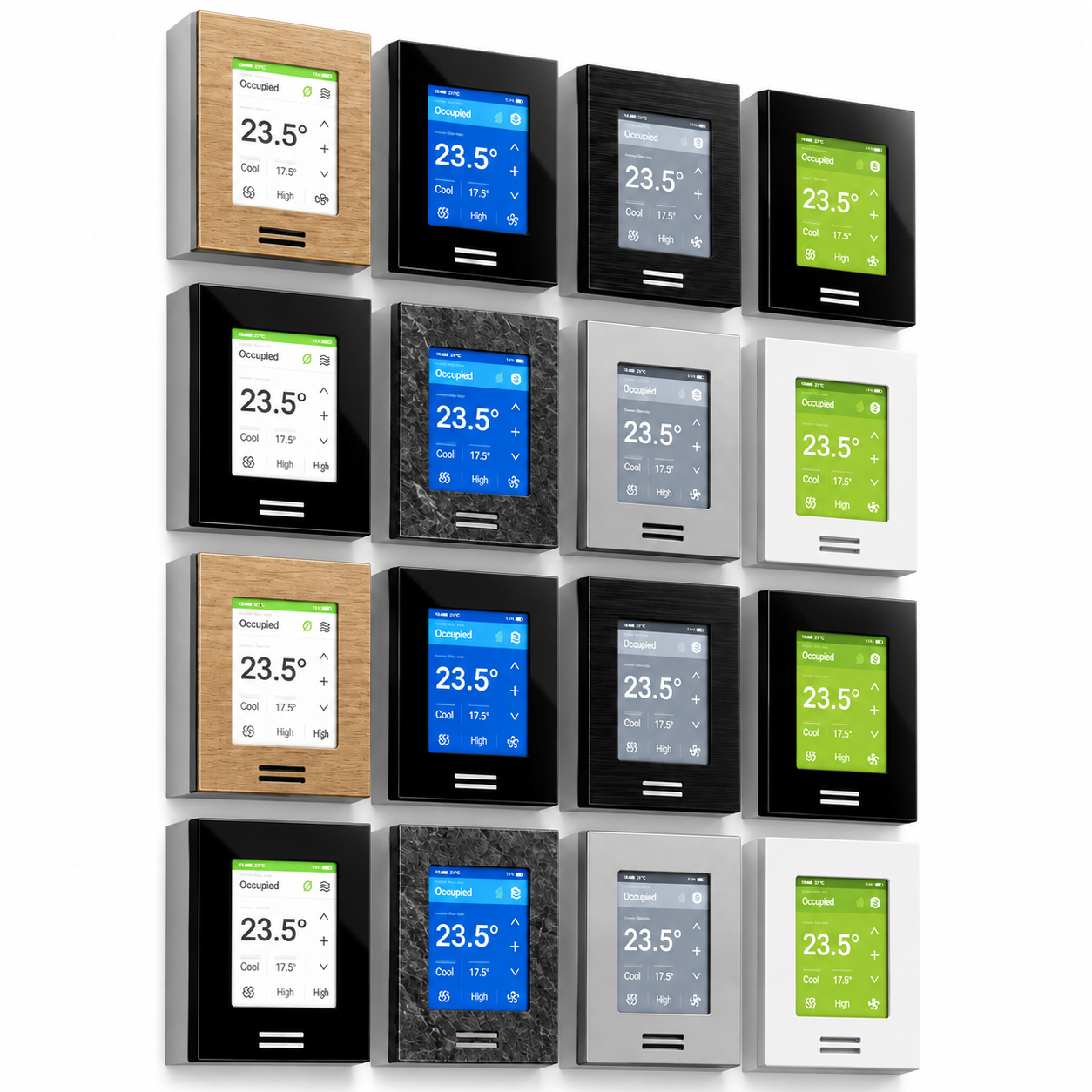 Black Glass Touchscreen Thermostat 3D Model
