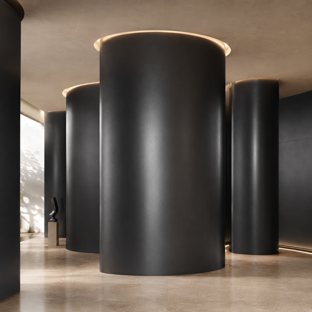 Dark Charcoal Fine Grain Painted Aluminum Texture 2