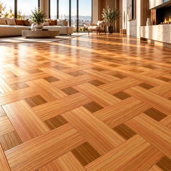 Honey Amber Basket Weave Parquet Texture back