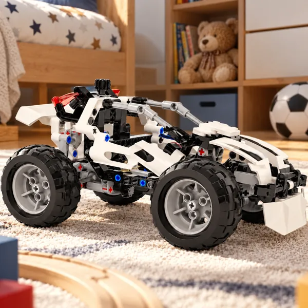 Building Block Off-Road Buggy Toy 3D Model back