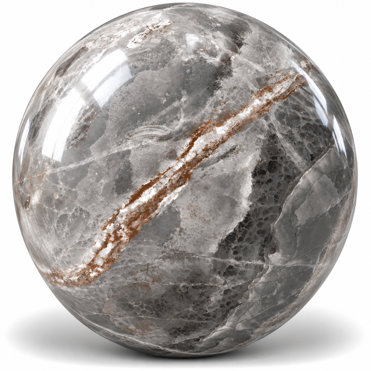 Smoky Grey Rust Vein Onyx Effect Ceramic Texture 1