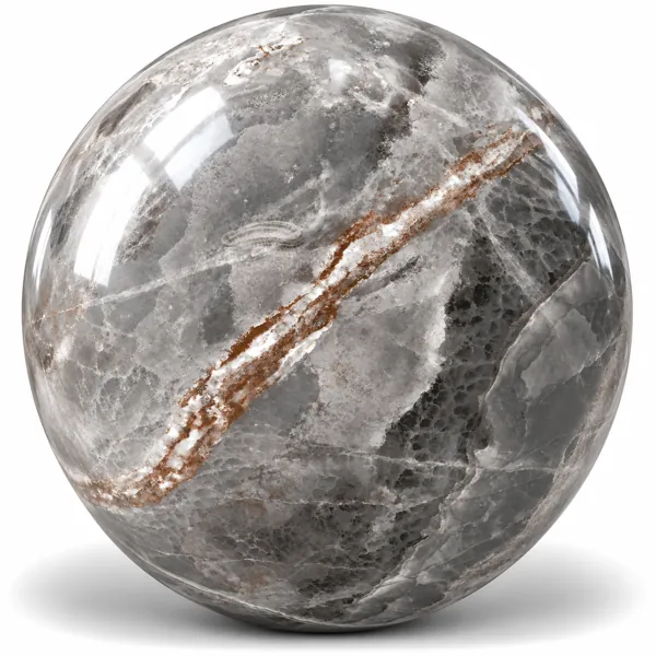 Smoky Grey Rust Vein Onyx Effect Ceramic Texture
