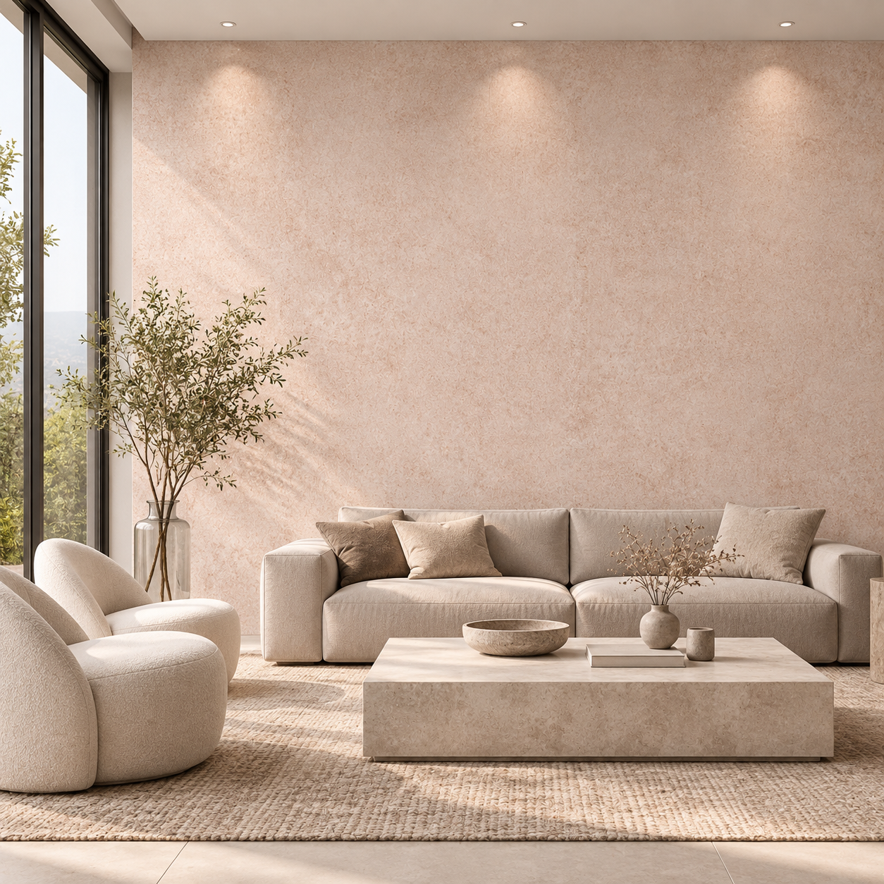 Pale Peach Fine Grain Mottled Plaster Texture 2